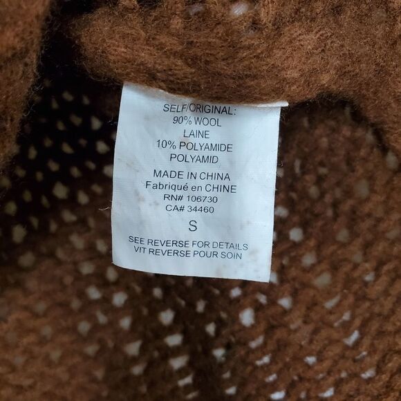 Vince wool blend large chinky knit sweater brown Small womens - Picture 4 of 6